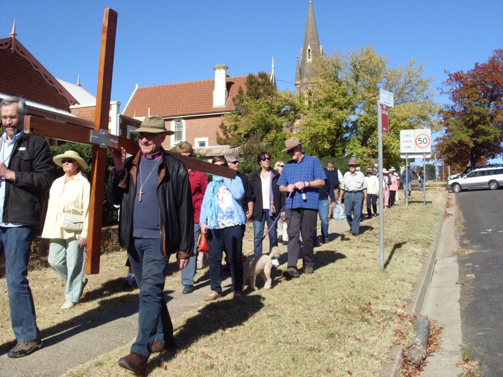 The Right Reverend Stuart Robinson during the Cooma Walk with the Cross. PHOTO: contributed