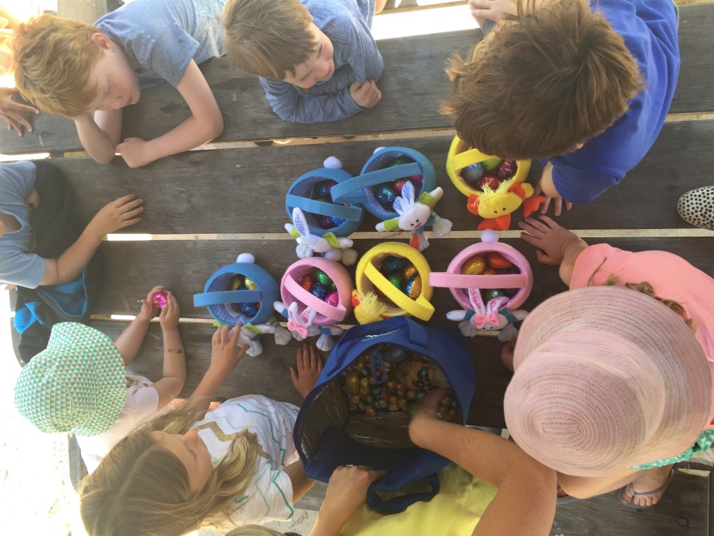 The Weller families enjoying Easter treats. PHOTO: Supplied